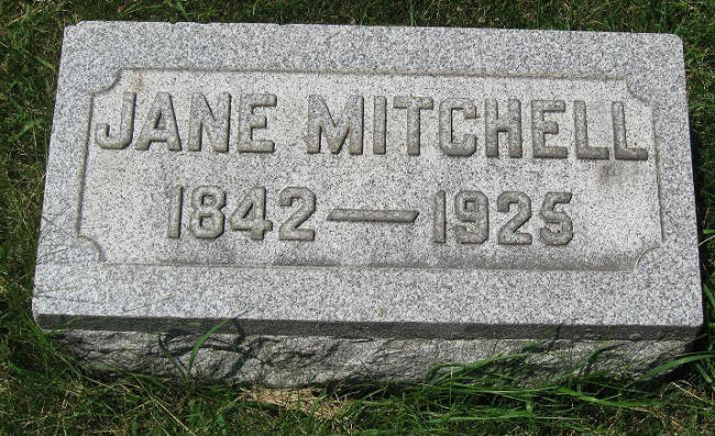 Jane Mitchell's grave