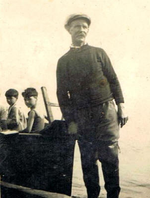 Joseph Sharland with his boat